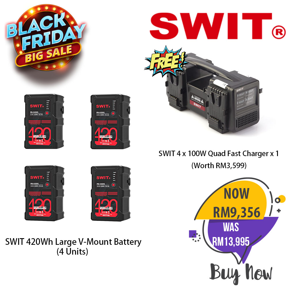 drivende status Elektrisk SWIT 420Wh Large Capacity V-mount Battery Combo – EZ Film Store